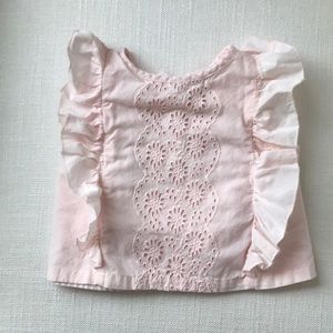 Light pink eyelet babyGap ruffle top 3-6 months